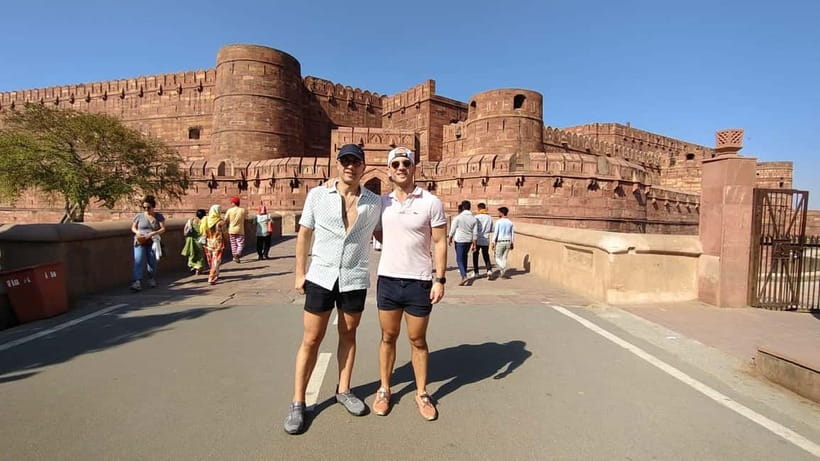From Jaipur: Private Taj Mahal & Agra Day Trip with 5<em> Lunch – At a glance’ /></p>
<ul>
<li><strong>Three Agra landmarks:</strong> Allow up to three hours at the Taj Mahal, then visit Agra Fort and the Baby Taj.</li>
<li><strong>A guide who meets you in Agra:</strong> Your Jaipur driver handles the road trip, while a licensed local guide leads the sightseeing.</li>
<li><strong>Private transport:</strong> The air-conditioned car, parking, taxes, water and umbrellas are included.</li>
<li><strong>Optional lunch at the DoubleTree by Hilton:</strong> The buffet-style meal is part of the package only when you select the lunch option.</li>
<li><strong>Flexible finish:</strong> Return to Jaipur or arrange to be dropped off in Agra.</li>
<li><strong>Check the package price:</strong> The advertised starting price is $5 per person, but tickets and lunch may be optional, so compare the actual inclusions before booking.</li>
</ul>
<h2>The road from Jaipur is part of the day</h2>
<p> Lunch – The road from Jaipur is part of the day’ /></p>
<p><p>This tour begins with pickup from your hotel or another location in Jaipur, then takes you by private air-conditioned car to Agra. The drive is a major part of the experience: one person reported a journey of about three and a half hours, though road conditions and timing can vary. Plan for a long day, especially if you want an early start for the Taj Mahal.</p>
</p>
<p><p>A private car makes the distance easier to manage than arranging separate transport for each leg. You have a driver for your group, and the tour includes parking, taxes, bottled water and umbrellas. Several people describe the driving as smooth and safe, and mention punctual pickup and clean, comfortable vehicles. Those details matter on a day when you may spend hours on the road before walking around large monuments.</p>
</p>
<p><p>The driver and guide have different roles. Your driver brings you from Jaipur and between sites; the local guide meets you in Agra and leads the sightseeing. Review the pickup details before the trip, since the meeting with the guide is described as taking place after you arrive.</p>
</p>
<p><p>Pickup times can be flexible, and some people have chosen a very early departure to catch sunrise at the Taj Mahal. Sunrise is not presented as a guaranteed feature, so confirm the timing and availability directly when arranging your start. The Taj Mahal is closed every Friday, a crucial point when choosing your date.</p>
</p>
<div class="twil" style="margin: 20px 0; padding: 15px 0;"><p>More Taj Mahal tours around Jaipur:</p><ul style="margin: 10px 0; padding-left: 0; list-style: none;"><li style="margin: 0 0 12px 0; padding: 0 0 12px 0; border-bottom: 1px solid #DDE9EC; line-height: 1.4;"><a href="https://jaipuradventures.com/agra-skip-the-line-taj-mahal-agra-fort-private-tour/">Agra: Skip-the-Line Taj Mahal & Agra Fort Private Tour</a><br><span style="font-size: 0.82em; color: #555;"><span style="color: #0C5F7A;">★</span> 4.9 &nbsp;&middot;&nbsp; 1,546 reviews</span></li><li style="margin: 0 0 12px 0; padding: 0 0 12px 0; border-bottom: 1px solid #DDE9EC; line-height: 1.4;"><a href="https://jaipuradventures.com/agra-taj-mahal-express-entry-tickets/">Agra: Taj Mahal Express Entry Tickets</a><br><span style="font-size: 0.82em; color: #555;"><span style="color: #0C5F7A;">★</span> 4.8 &nbsp;&middot;&nbsp; 684 reviews</span></li><li style="margin: 0; padding: 0; border-bottom: none; line-height: 1.4;"><a href="https://jaipuradventures.com/agra-taj-mahal-and-mausoleum-guided-tour-with-skip-the-line/">Agra: Taj Mahal and Mausoleum Guided Tour with Skip-the-Line</a><br><span style="font-size: 0.82em; color: #555;"><span style="color: #0C5F7A;">★</span> 4.8 &nbsp;&middot;&nbsp; 631 reviews</span></li></ul></div><h2>At the Taj Mahal, give the guide time to tell the story</h2>
<p> Lunch – At the Taj Mahal, give the guide time to tell the story’ /></p>
<p><p>The tour allows up to three hours at the Taj Mahal, the longest stop of the day and the one you are most likely to remember. Your guide explains the monument’s history and architecture, helps you navigate the site and points out places for photographs. People especially value guides who make the details understandable rather than reciting dates, and who welcome questions along the way.</p>
</p>
<p><p>The guide’s practical help can make a crowded visit feel more manageable. Ankur Sharma and Anshu are among the guides praised for explaining the site clearly and helping visitors find good photo angles. Mehfooz, also known as Jelly, is noted for patient guidance and helping families with children. These are examples from the guide team, not a promise that you will be assigned a particular person.</p>
</p>
<p><p>Photography is a recurring part of the experience. Guides may offer to take pictures on your phone and help you find appealing backgrounds or poses. That is a useful extra if you are traveling solo or want a group photo without asking a stranger, though the tour is about the monument, not a professional photography service.</p>
</p>
<p><p>Skip-the-ticket-line access is listed, but <strong>monument tickets are included only if you select that option</strong>. If you choose a package without tickets, you will need to arrange admission separately. One visitor found buying tickets on arrival straightforward, but your own package terms are the key detail to verify.</p>
</p>
<p><p>The Taj visit involves walking and time among crowds. The tour is listed as wheelchair accessible, but if you have specific mobility needs, confirm how the route and entry arrangements will work for your group. Carry your passport or ID card and sunglasses, as advised.</p>
</p>
<h2>Agra Fort adds a different Mughal perspective</h2>
<p> Lunch – Agra Fort adds a different Mughal perspective’ /></p>
<p><p>After the Taj Mahal, the tour continues to Agra Fort for about an hour. Its scale and defensive character make a useful contrast with the Taj’s symmetry and delicate marble work. The guide can connect the buildings and spaces to the Mughal rulers who shaped Agra, giving you more than a quick look at red sandstone walls.</p>
</p>
<p><p>This stop is worth keeping in the day even if the Taj Mahal is your main goal. You get a broader sense of the city’s imperial past and another chance to ask your guide questions. Several guides are praised for bringing the fort’s history and architecture to life, and for structuring the visit so you cover key areas without feeling rushed.</p>
</p>
<p><p>The one-hour allocation is enough for a guided visit, but it is not an open-ended wander. If you prefer to spend longer at one place, tell your guide what matters most to you. The tour is private, which gives your group more room to shape the pace than a large shared bus tour, though the overall schedule still needs to fit the other stops and return journey.</p>
</p>
<h2>The Baby Taj is a quieter final stop</h2>
<p> Lunch – The Baby Taj is a quieter final stop’ /></p>
<p><p>The itinerary includes a 30-minute visit to the Baby Taj, the popular name for the Tomb of I’timad-ud-Daulah. One visitor said this was a personal favorite, describing it as quieter and more enjoyable to explore than the main monument. That makes it a welcome change of pace after the Taj Mahal and Agra Fort.</p>
</p>
<p><p>Half an hour is a short visit, so expect an introduction rather than a long, unhurried exploration. Still, the stop adds another layer to the day’s architecture and helps round out the Mughal story. If you value quieter sites, this is a reason to choose the full itinerary rather than limiting your Agra visit to the Taj Mahal alone.</p>
</p>
<div class="twil" style="margin: 20px 0; padding: 15px 0;"><p>More private tours around Jaipur:</p><ul style="margin: 10px 0; padding-left: 0; list-style: none;"><li style="margin: 0 0 12px 0; padding: 0 0 12px 0; border-bottom: 1px solid #DDE9EC; line-height: 1.4;"><a href="https://jaipuradventures.com/jaipur-private-full-day-sightseeing-tour-by-car-with-guide/">Jaipur: Private Full Day Sightseeing Tour By Car with Guide</a><br><span style="font-size: 0.82em; color: #555;"><span style="color: #0C5F7A;">★</span> 4.9 &nbsp;&middot;&nbsp; 1,839 reviews</span></li><li style="margin: 0 0 12px 0; padding: 0 0 12px 0; border-bottom: 1px solid #DDE9EC; line-height: 1.4;"><a href="https://jaipuradventures.com/jaipur-private-sightseeing-day-tour-with-guide-by-car/">Jaipur: Private Sightseeing Day Tour with Guide by Car</a><br><span style="font-size: 0.82em; color: #555;"><span style="color: #0C5F7A;">★</span> 4.8 &nbsp;&middot;&nbsp; 773 reviews</span></li><li style="margin: 0 0 12px 0; padding: 0 0 12px 0; border-bottom: 1px solid #DDE9EC; line-height: 1.4;"><a href="https://jaipuradventures.com/jaipur-private-full-day-sightseeing-tour-by-tuk-tuk/">Jaipur: Private Full-Day Sightseeing Tour by Tuk-Tuk</a><br><span style="font-size: 0.82em; color: #555;"><span style="color: #0C5F7A;">★</span> 4.8 &nbsp;&middot;&nbsp; 573 reviews</span></li><li style="margin: 0; padding: 0; border-bottom: none; line-height: 1.4;"><a href="https://jaipuradventures.com/private-guided-taj-mahal-tour-with-skip-the-line-entry-ticket/">Private Guided Taj Mahal Tour with Skip The Line Entry Ticket</a><br><span style="font-size: 0.82em; color: #555;"><span style="color: #0C5F7A;">★</span> 5.0 &nbsp;&middot;&nbsp; 562 reviews</span></li></ul></div><h2>Lunch is convenient, but check what your package includes</h2>
<p> Lunch – Lunch is convenient, but check what your package includes’ /></p>
<p><p>If you select the lunch option, you stop for a meal at the DoubleTree by Hilton Hotel Agra. The tour describes a buffet lunch at a five-star hotel, and people praise the meal as enjoyable and well organized. It gives you a planned break in the middle of a busy sightseeing day, rather than leaving you to find a restaurant on your own.</p>
</p>
<p><p>The lunch is optional, not automatically included in every price. Drinks are not included, so budget for them separately if you want something beyond the meal. The itinerary sets aside about 45 minutes, which makes this a practical pause rather than a leisurely restaurant visit.</p>
</p>
<p><p>Some guides may also talk about local food or recommend dishes. That can be a nice way to make the meal feel connected to the place, but the fixed part of the offer is the restaurant stop, not a food tour.</p>
</p>
<h2>What the price does, and does not, tell you</h2>
<p><img width="570" height="650" decoding="async" src=