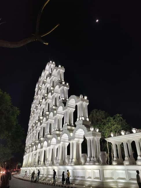 Jaipur: City Night Tour with Patrika Gate & Masala Chowk Tea - Albert Hall beneath the night sky