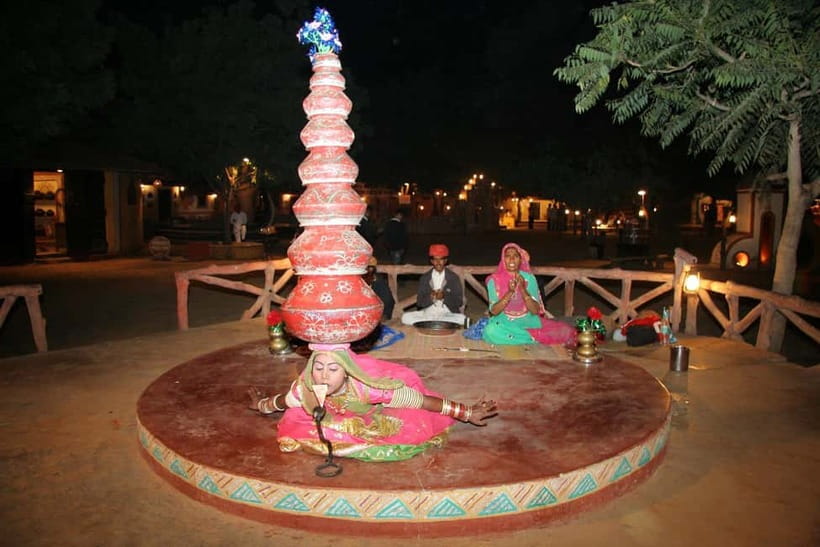 Jaipur: Cultural Evening Tour & Dinner at Chokhi Dhani - Folk shows, rides, and things to do