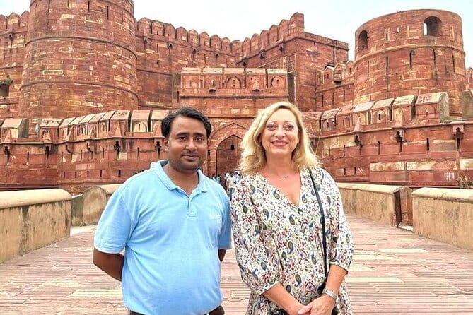 Taj Mahal Sunrise Tour & Full day Agra With Local Guide - Agra Fort’s red stone and royal scale